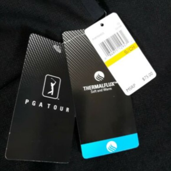 PGA Tour Golf Sweater Size Small 1/4 Zip Thermaflux Solid Fleece Black Caviar - Picture 4 of 5